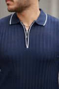 Erkek Fermuarlı Yakalı Kısa Kollu T-shirt resmi